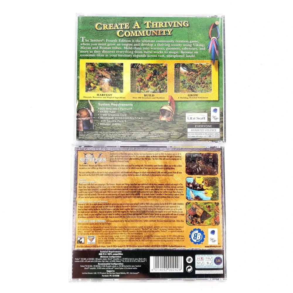 The Settlers IV Fourth Edition (PC) Complete In Jewel Cases w/ Manuals